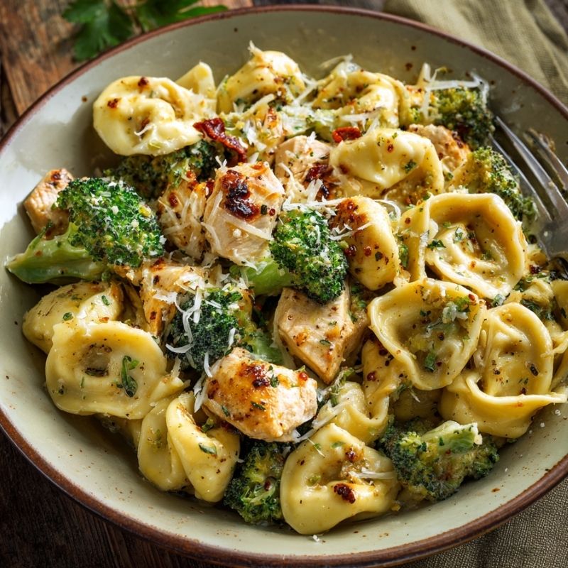 Flavorful Garlic Parmesan Tortellini With Chicken And Broccoli