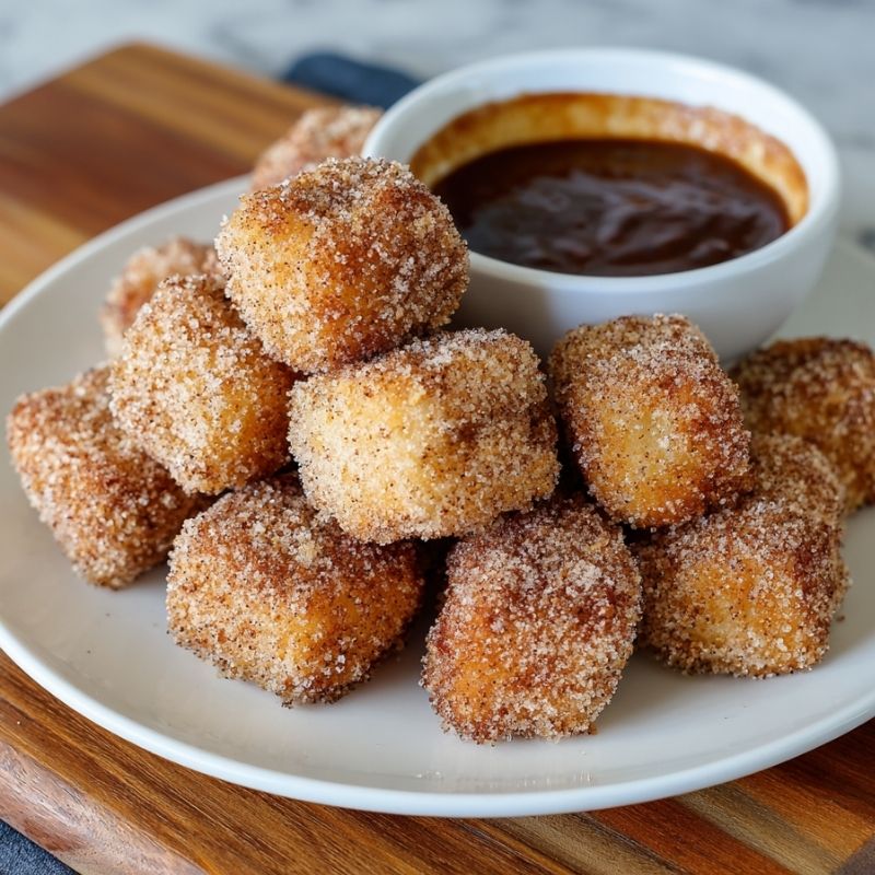 Golden Air Fryer Churro Bites