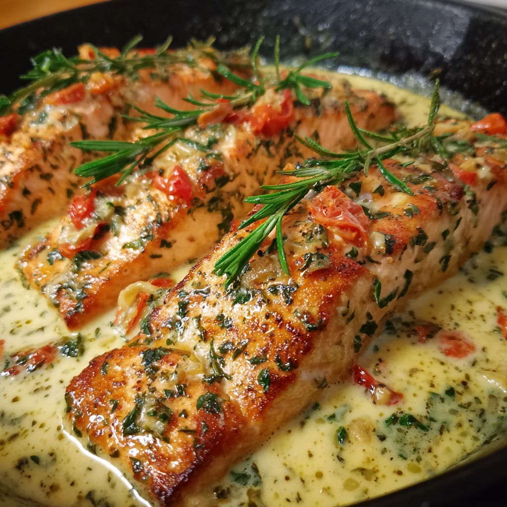 Luscious Salmon With Spinach And Feta