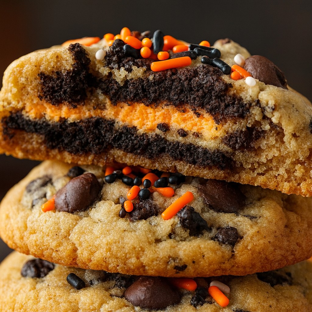 Magical Halloween Oreo Stuffed Chocolate Chip Cookies