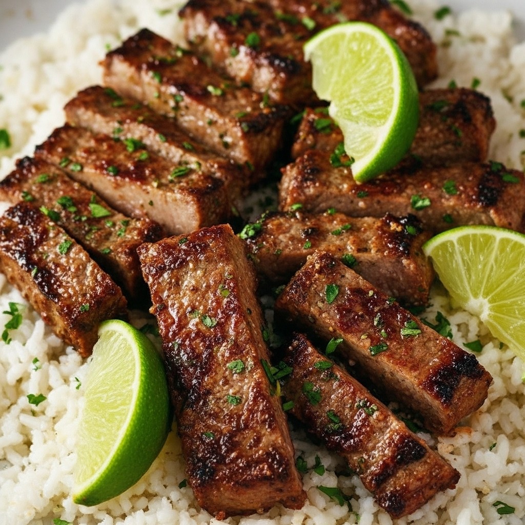Succulent Ginger Lime Pork With Coconut Rice