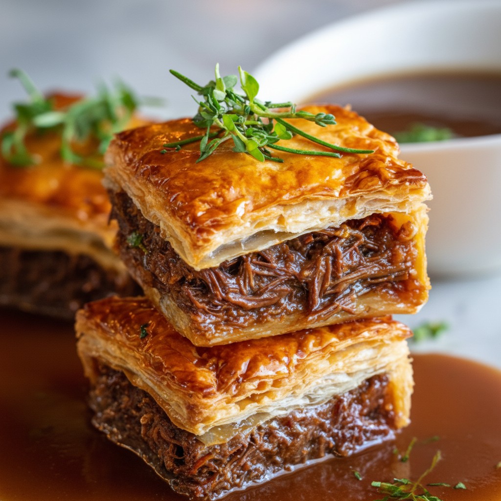 Baked French Dip Squares