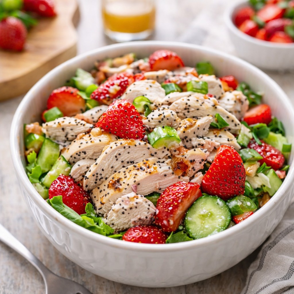 Fresh Strawberry Poppy Seed Rotisserie Chicken Salad