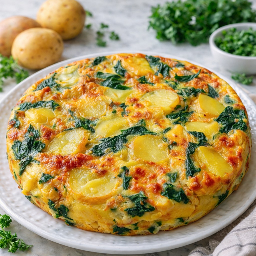 Savory Spanish Potato And Spinach Frittata