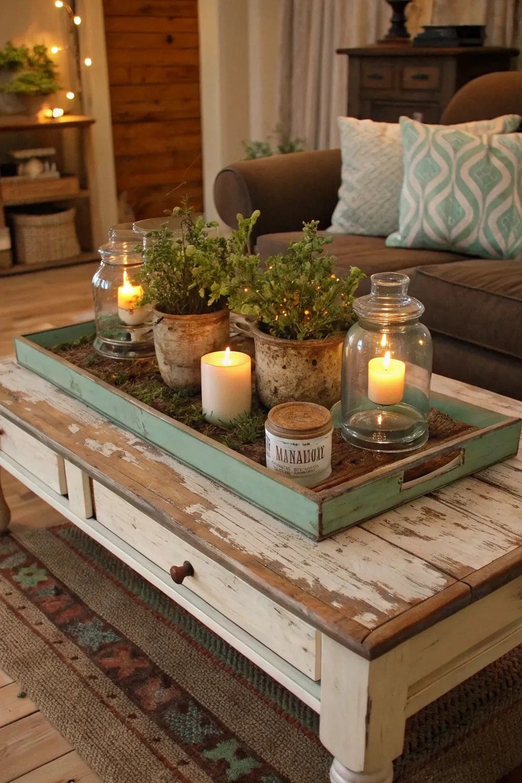Cozy Farmhouse Coffee Table Styling