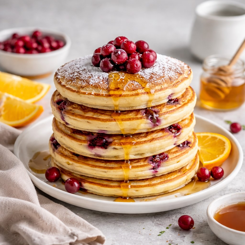 Fluffy Cranberry Orange Ricotta Pancakes