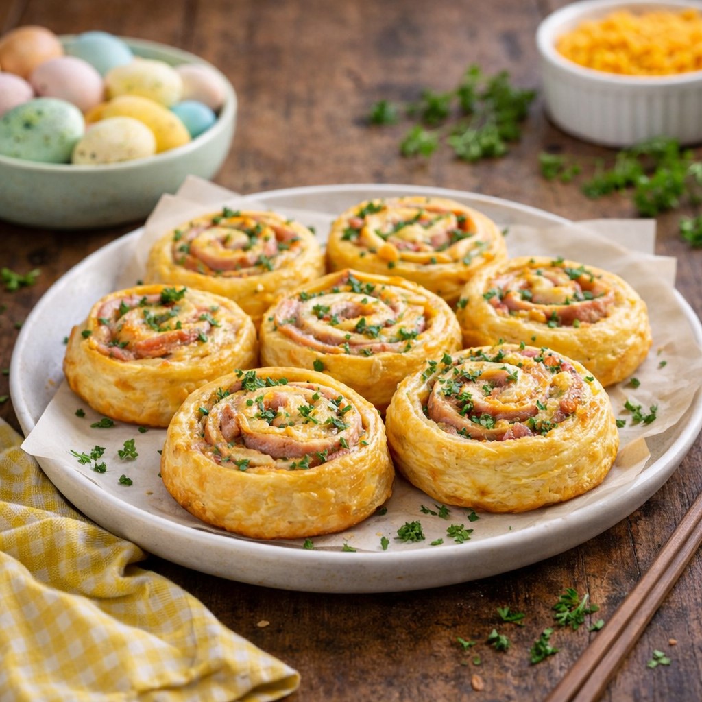 Flaky Easter Ham And Cheddar Pinwheels