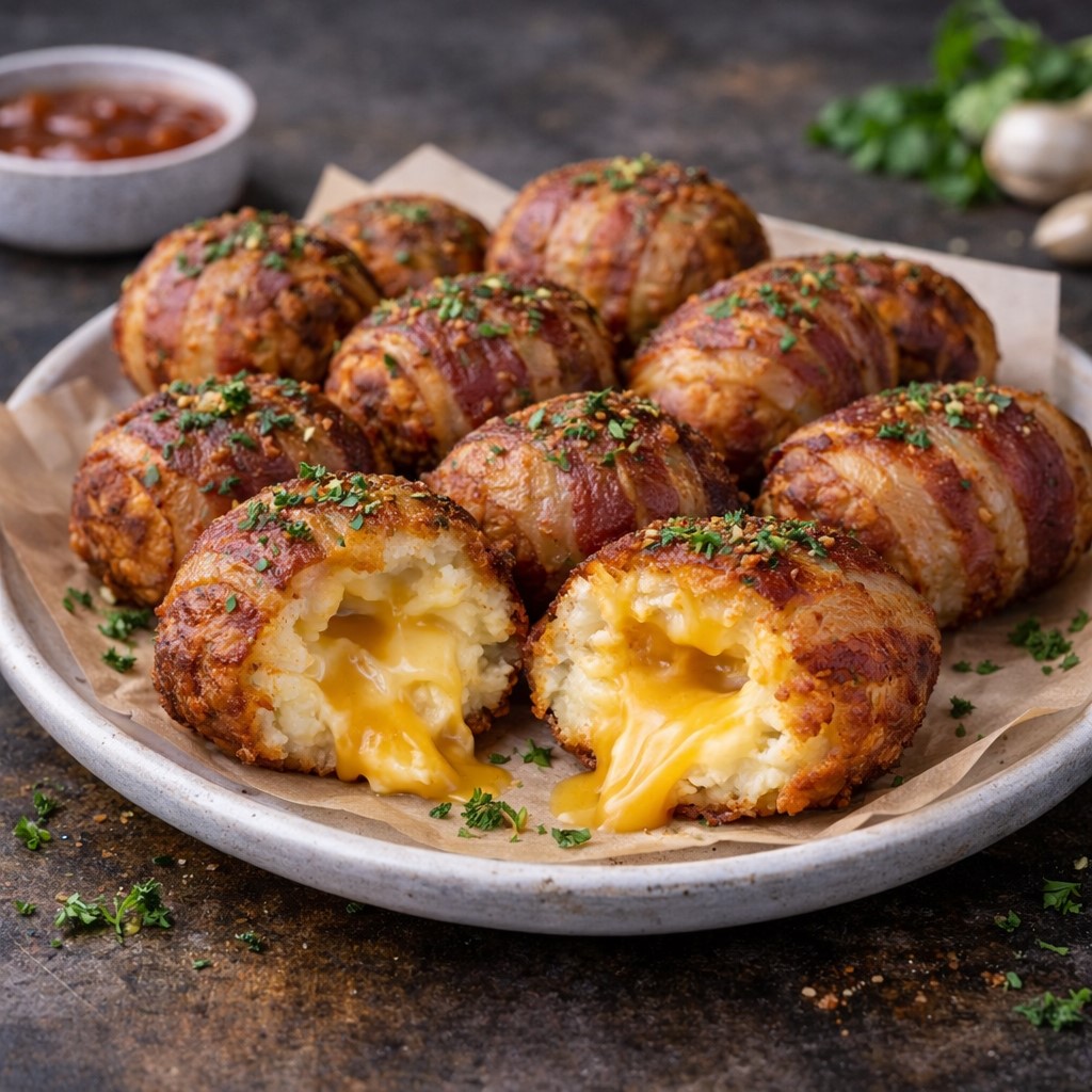 Crispy Cheesy Mashed Potato Bacon Bombs