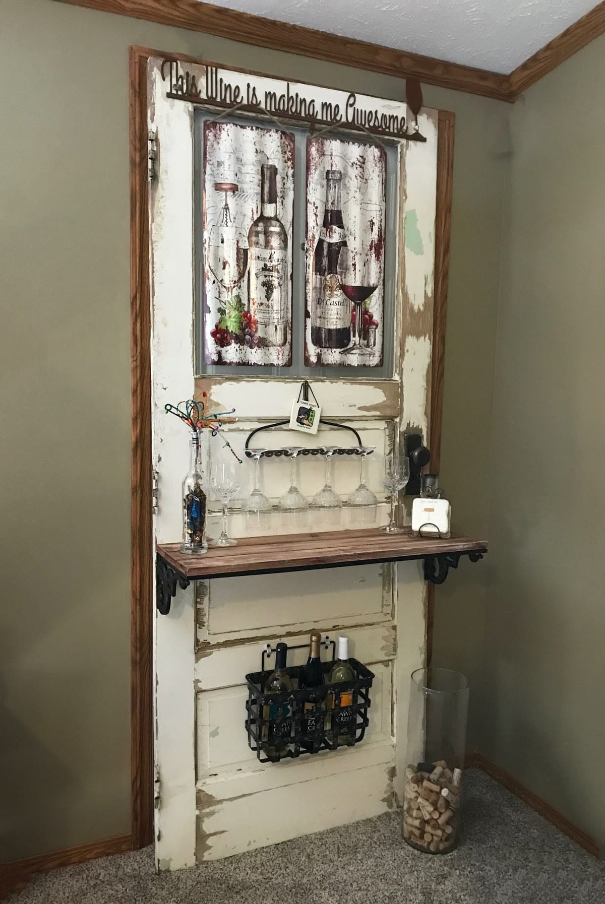 Rustic Farmhouse Wine Nook