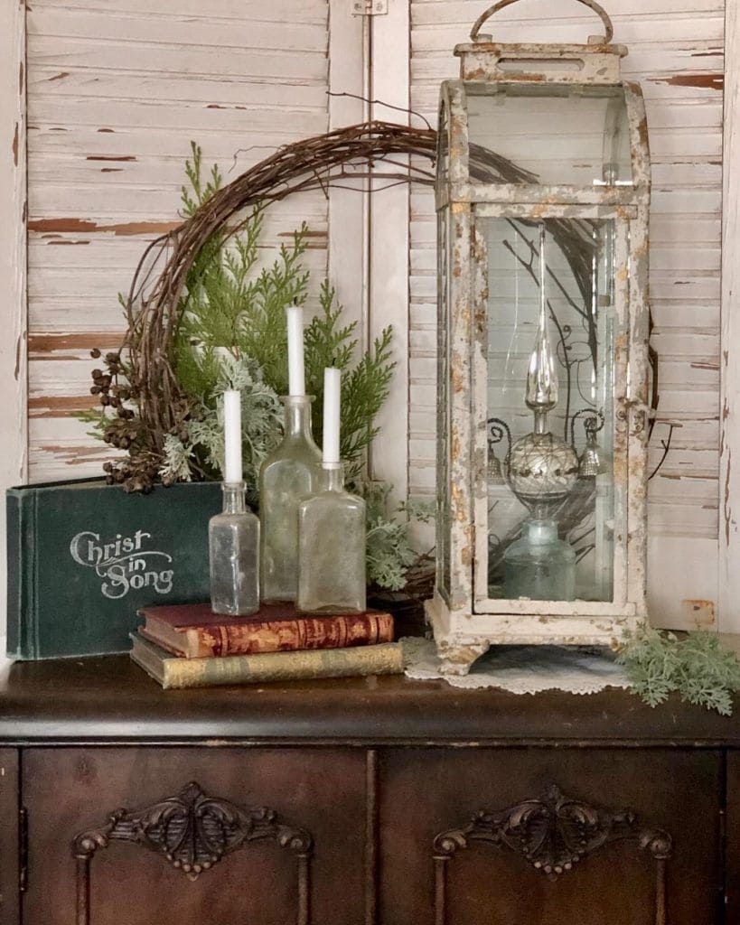 Vintage Farmhouse Lantern Vignette